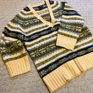 Gap 3/4 sleeve fair isle sweater